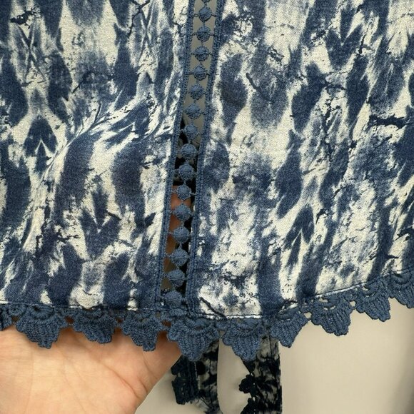 Sea‎ Gypsies Top Bell Sleeves Cropped Crochet Detail Boho V Neck Festival - Picture 4 of 11